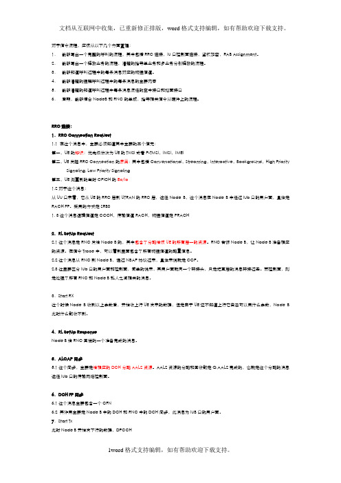 WCDMA呼叫信令流程