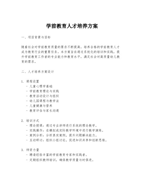 学前教育人才培养方案