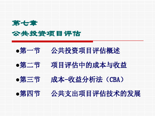 第五章_公共投资项目评估