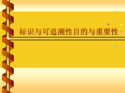 标识与可追溯性目的与重要性(共9张PPT)