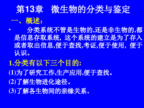 第十章 微生物的分类鉴定