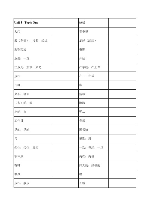 仁爱英语七年级下册英语单词表--默写