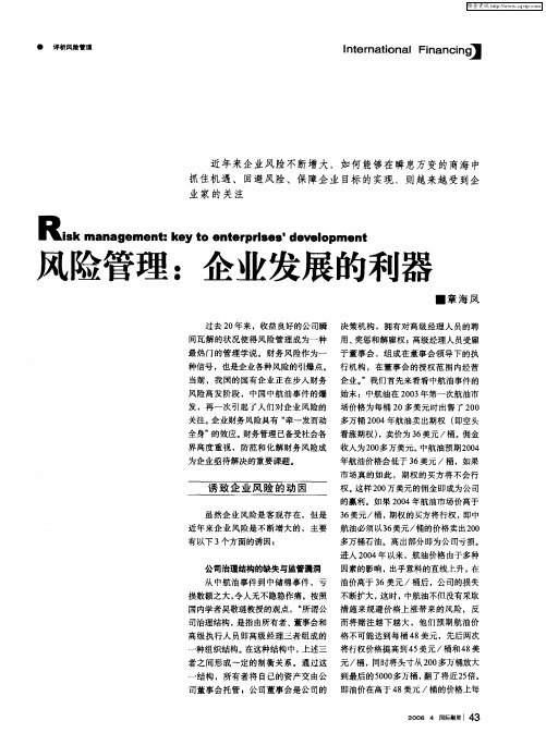 风险管理:企业发展的利器