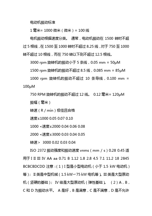 电机振动标准