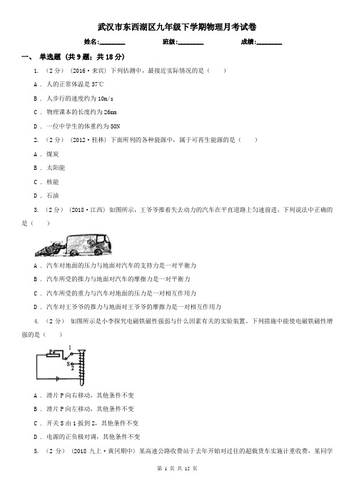 武汉市东西湖区九年级下学期物理月考试卷