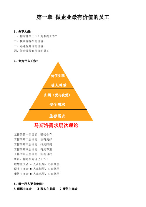 做企业最有价值的员工