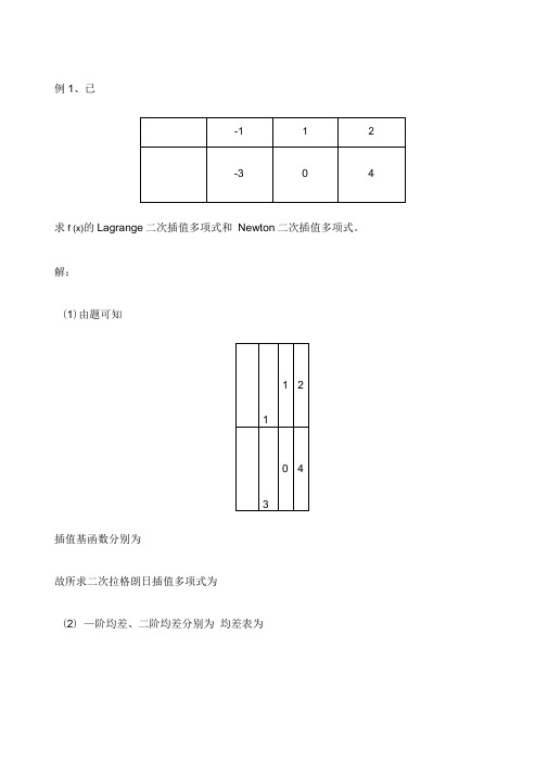 数值分析版试题及答案