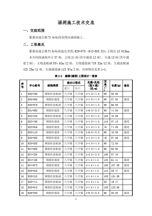 涵洞施工技术交底