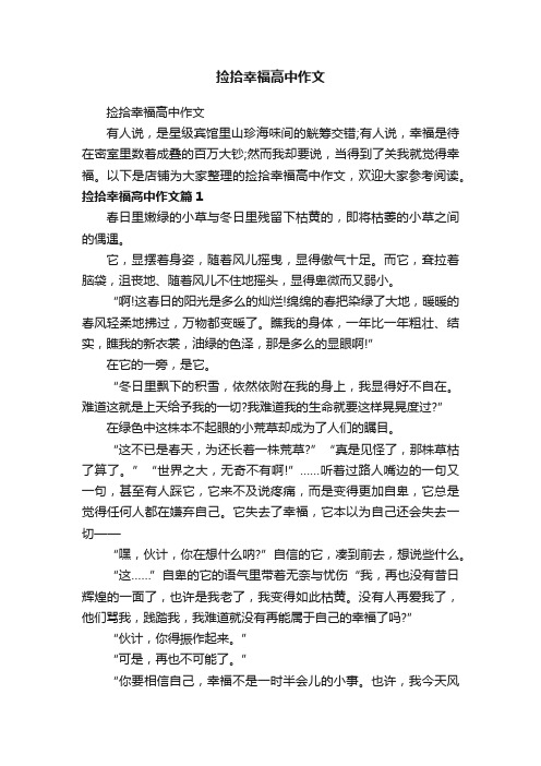 捡拾幸福高中作文