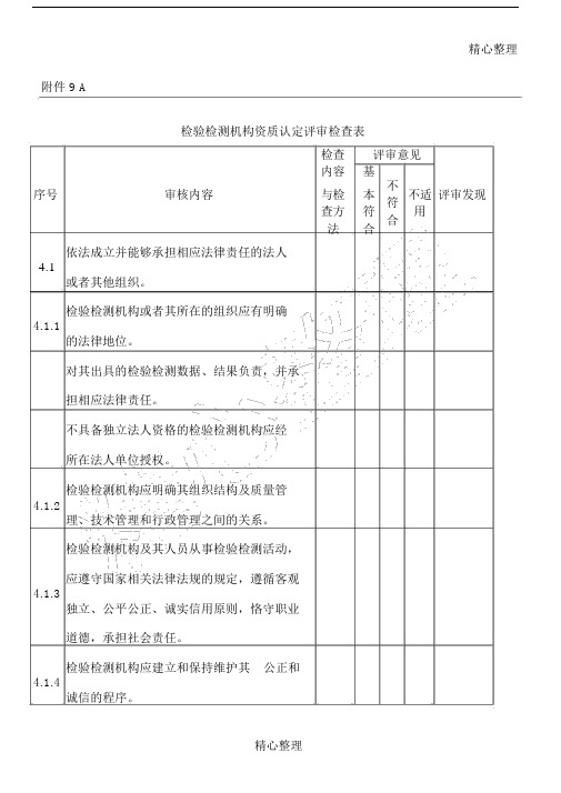 检验检测机构资质认定评审检查表--实用.doc