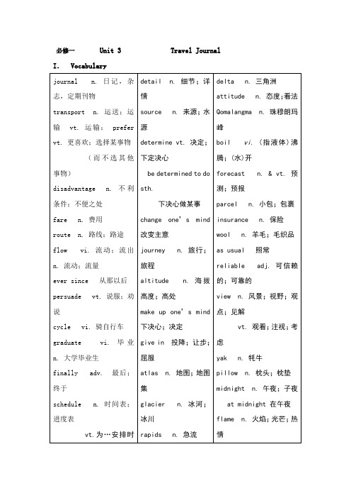 高中英语必修一课文详解Book_1-unit_3