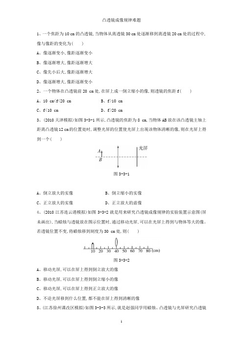 凸透镜成像规律难题