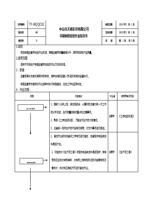 印刷制程检验作业指导书