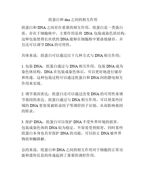 组蛋白和dna之间的相互作用