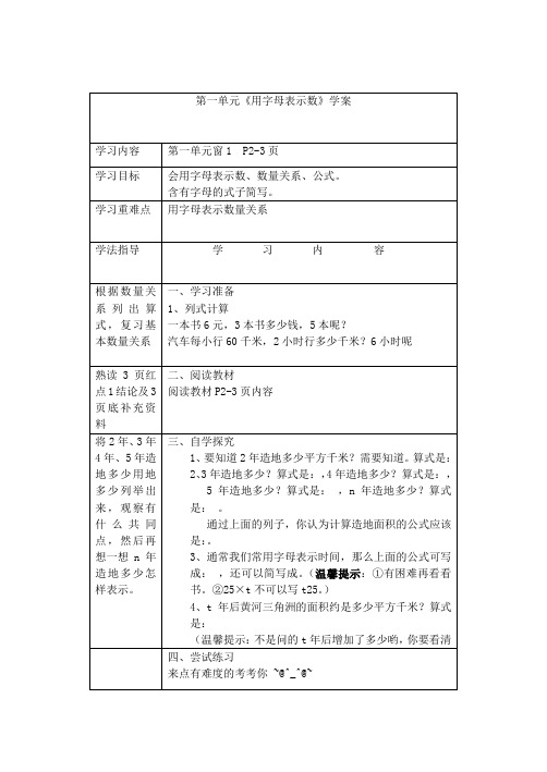 青岛版四年级下册数学所有单元预习提纲