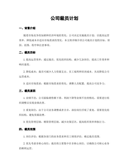 公司裁员计划