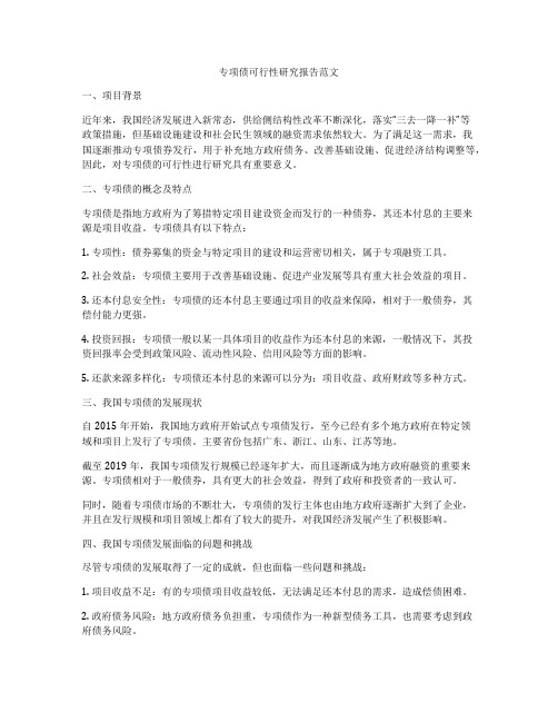 专项债可行性研究报告范文