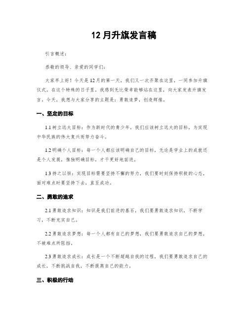 12月升旗发言稿