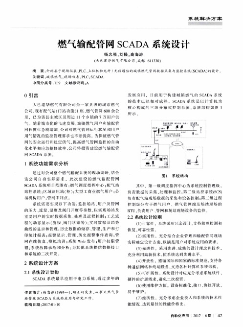 燃气输配管网SCADA系统设计