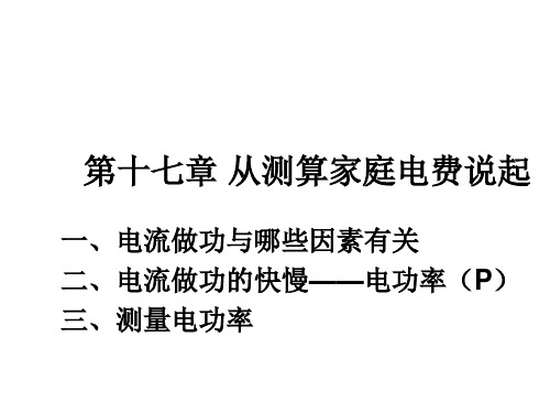 泸科版九年级物理第十七章中考考点复习课件ppt19张