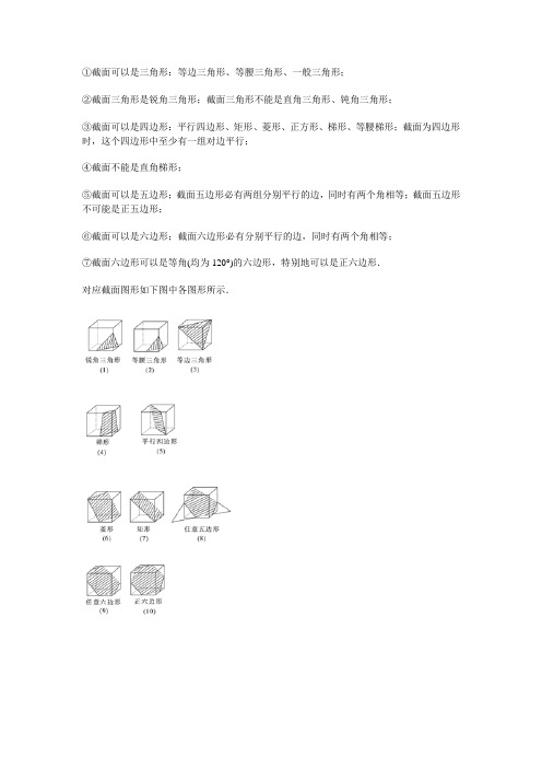 正方体的截面形状