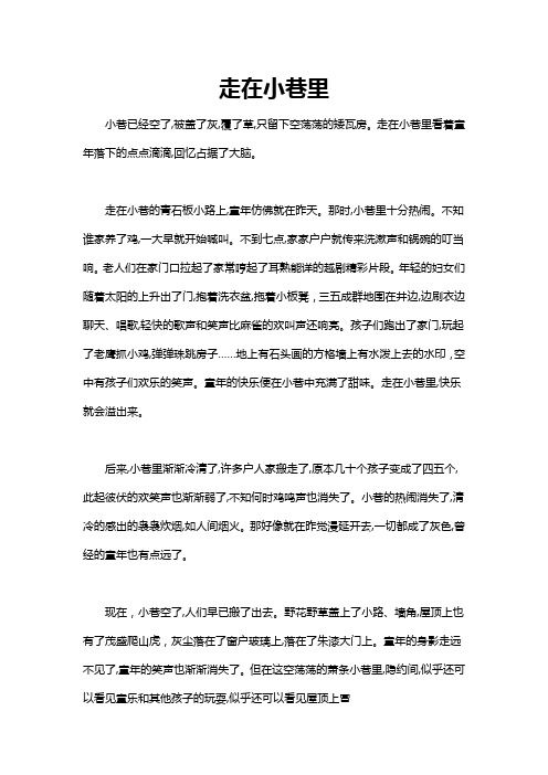 走在小巷里融情于景的作文