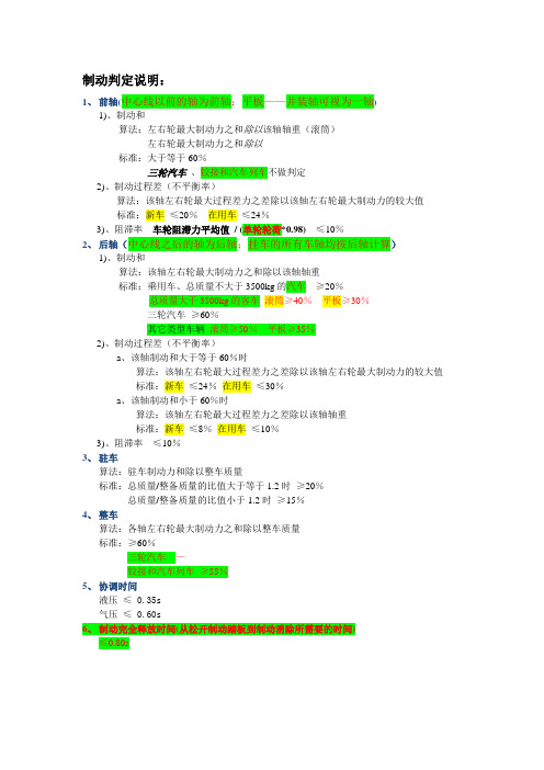 机动车安全技术检验[制动判定说明]