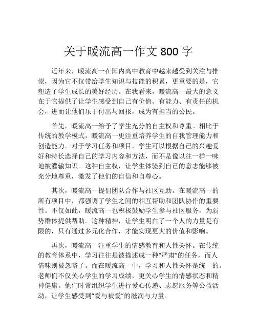 关于暖流高一作文800字