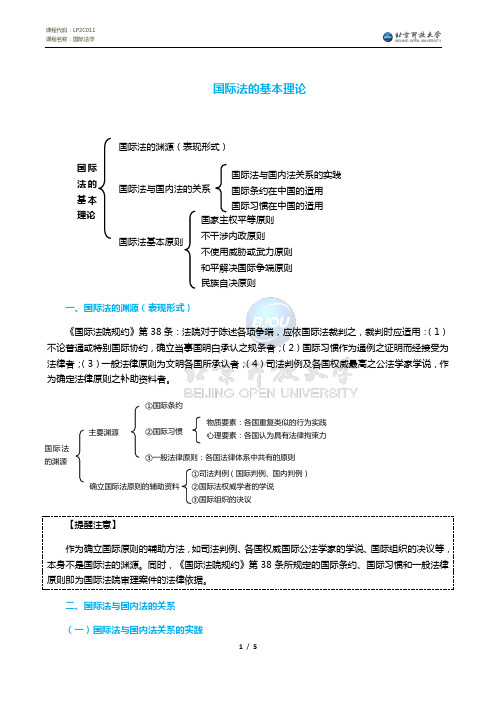 1.1(1)国际法的基本理论