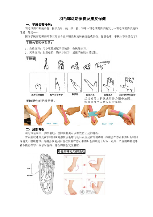 羽毛球运动损伤及康复保健(已整理修改)