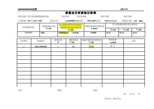 6. COD容量法分析原始记录表(CODcr)