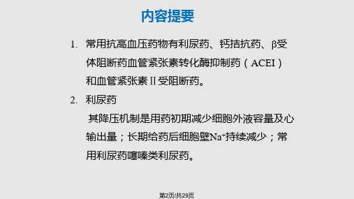 抗高血压药5学习