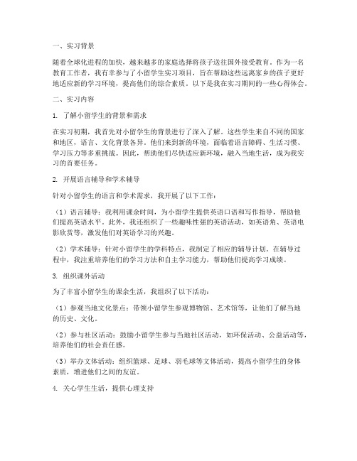 小留学生实习报告教师