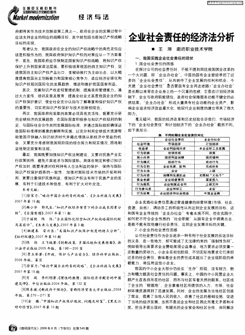 企业社会责任的经济法分析