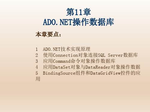 C#应用开发与实践第11章   ADONET操作数据库