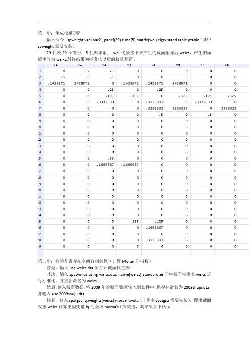 Stata空间相关检验详细步骤