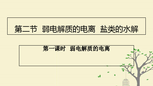 2021年高中化学第3章物质在水溶液中的行为3.2.1弱电解质的电离课件1鲁科版选修4