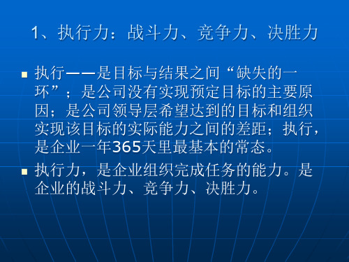 如何提高管理者的执行力PPT33页