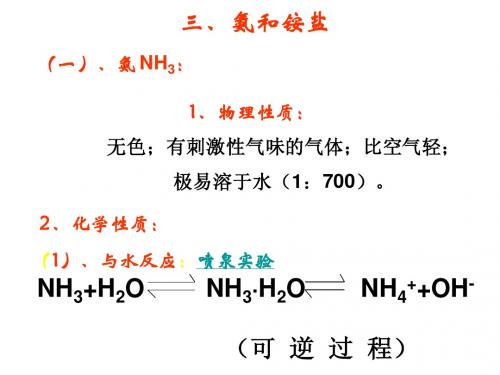三、氨和铵盐