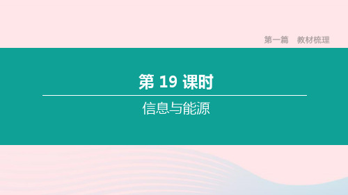 山西省2020中考物理《信息与能源》专题复习课件