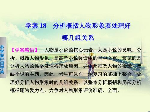 人教版高考语文专题复习 第六章小说阅读 精品学案课件18