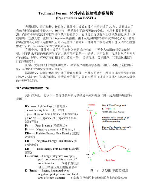 体外冲击波物理参数解析-写在ESWL30year