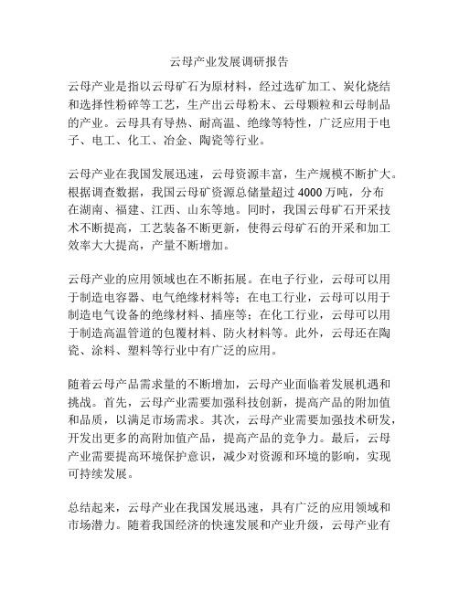 云母产业发展调研报告