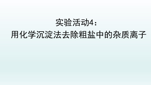 实验活动4用化学沉淀法去除粗盐中的杂质离子课件高一下学期化学人教版(2)