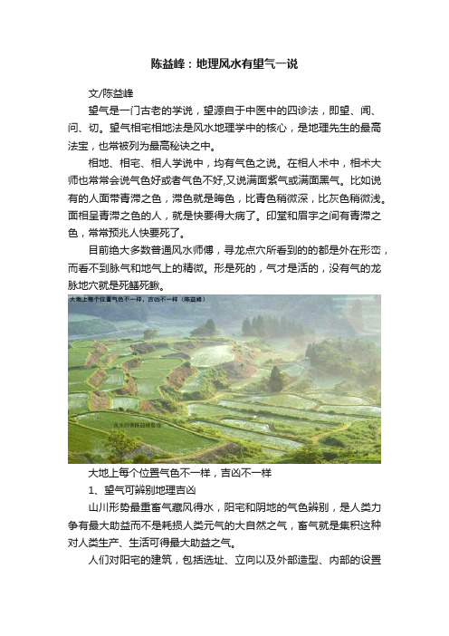 陈益峰：地理风水有望气一说