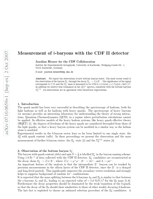 Measurement of b-Baryons with the CDF II detector