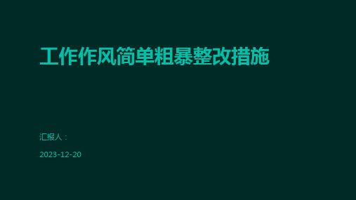 工作作风简单粗暴整改措施