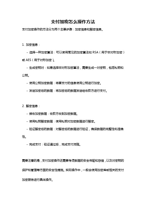 支付加密怎么操作方法