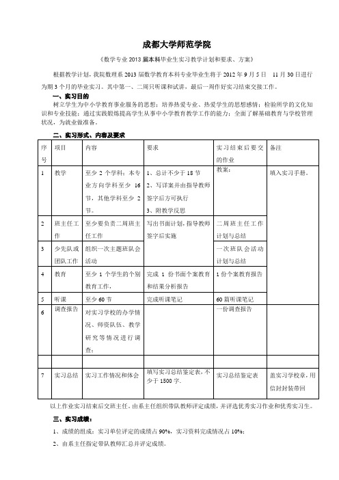 2013实习方案