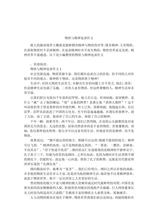 物质与精神追求作文